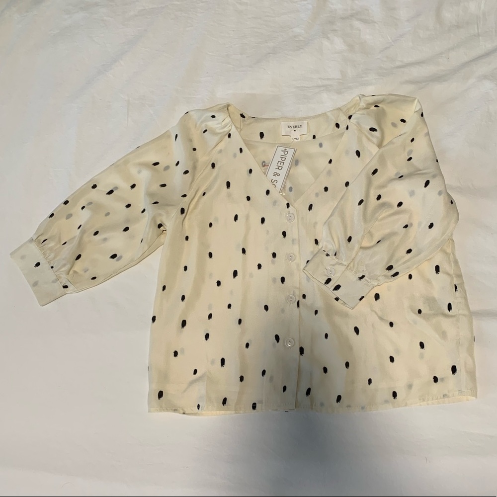 Cream polka dot blouse - Piper and Scoot